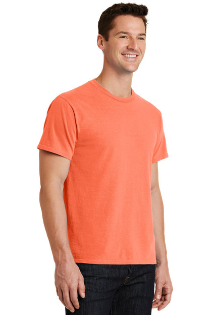 Neon Orange Port & Co Beach Wash Garment-Dyed Tee. PC099 plain