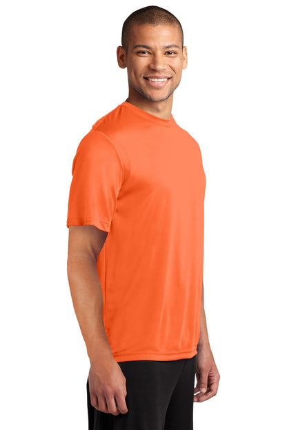 Neon Orange Port & Co Performance Tee. PC380 plain