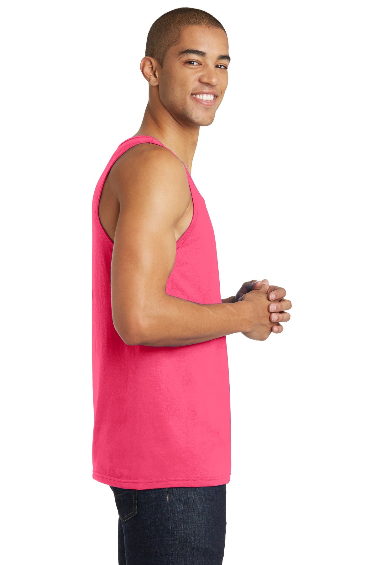 Neon Pink District The Concert Tank . DT5300 plain