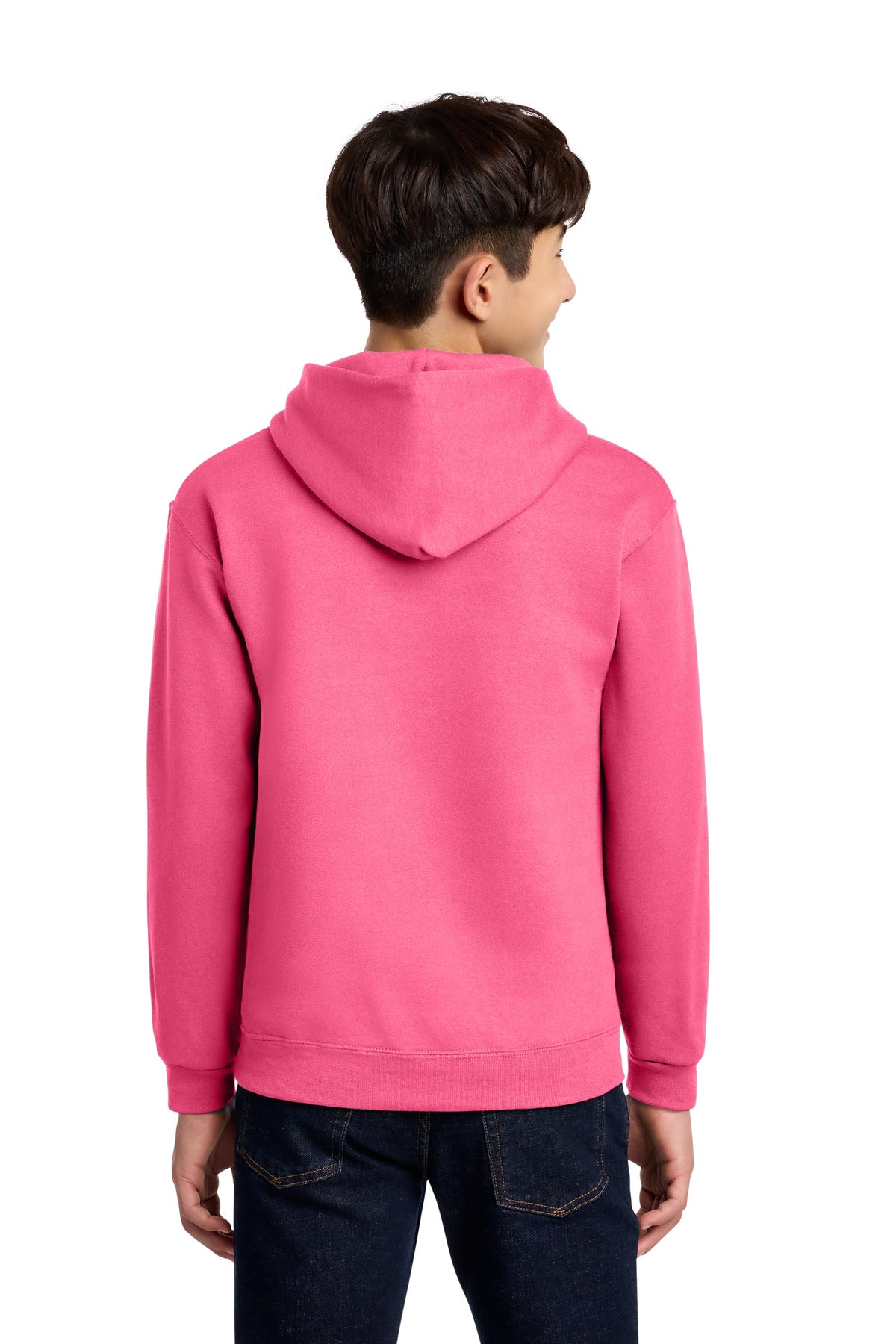 Neon Pink Jerzees - Youth NuBlend Pullover Hooded Sweatshirt. 996Y plain