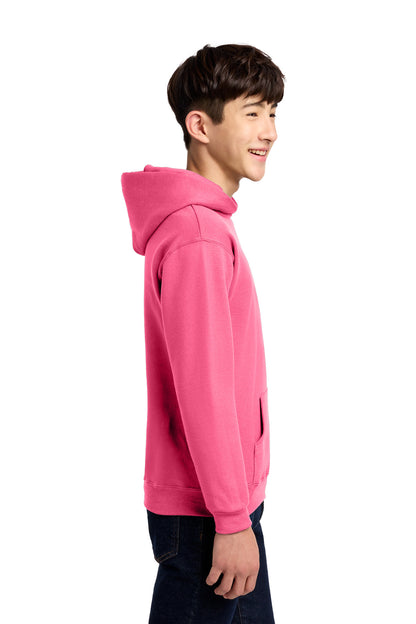 Neon Pink Jerzees - Youth NuBlend Pullover Hooded Sweatshirt. 996Y plain