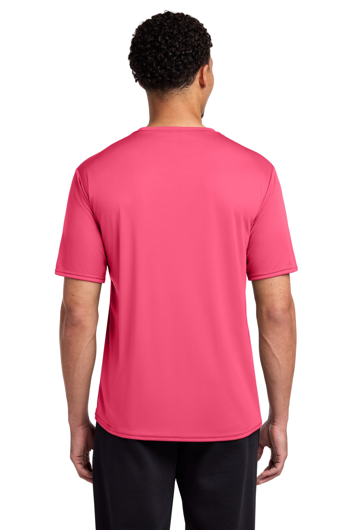 Neon Pink Port & Co Performance Tee. PC380 plain