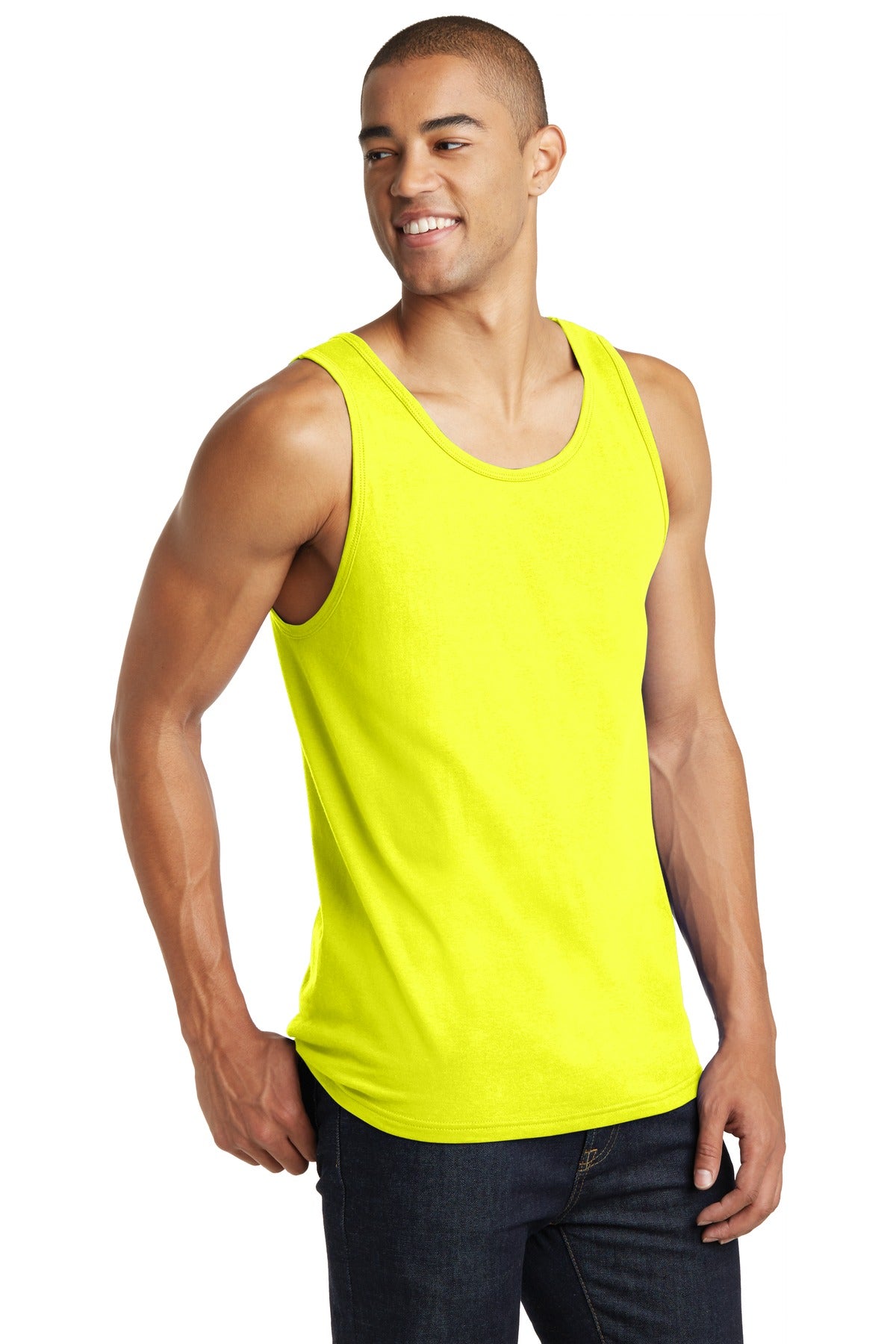 Neon Yellow District The Concert Tank . DT5300 plain