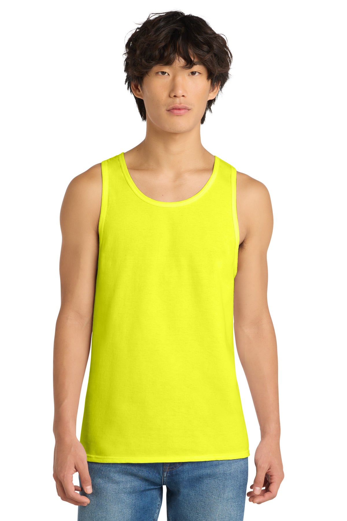 Neon Yellow District The Concert Tank . DT5300 plain