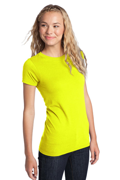 Neon Yellow District Women's Fitted The Concert Tee DT5001 plain