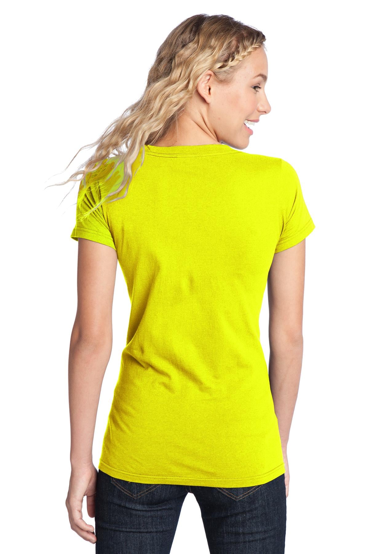 Neon Yellow District Women's Fitted The Concert Tee DT5001 plain