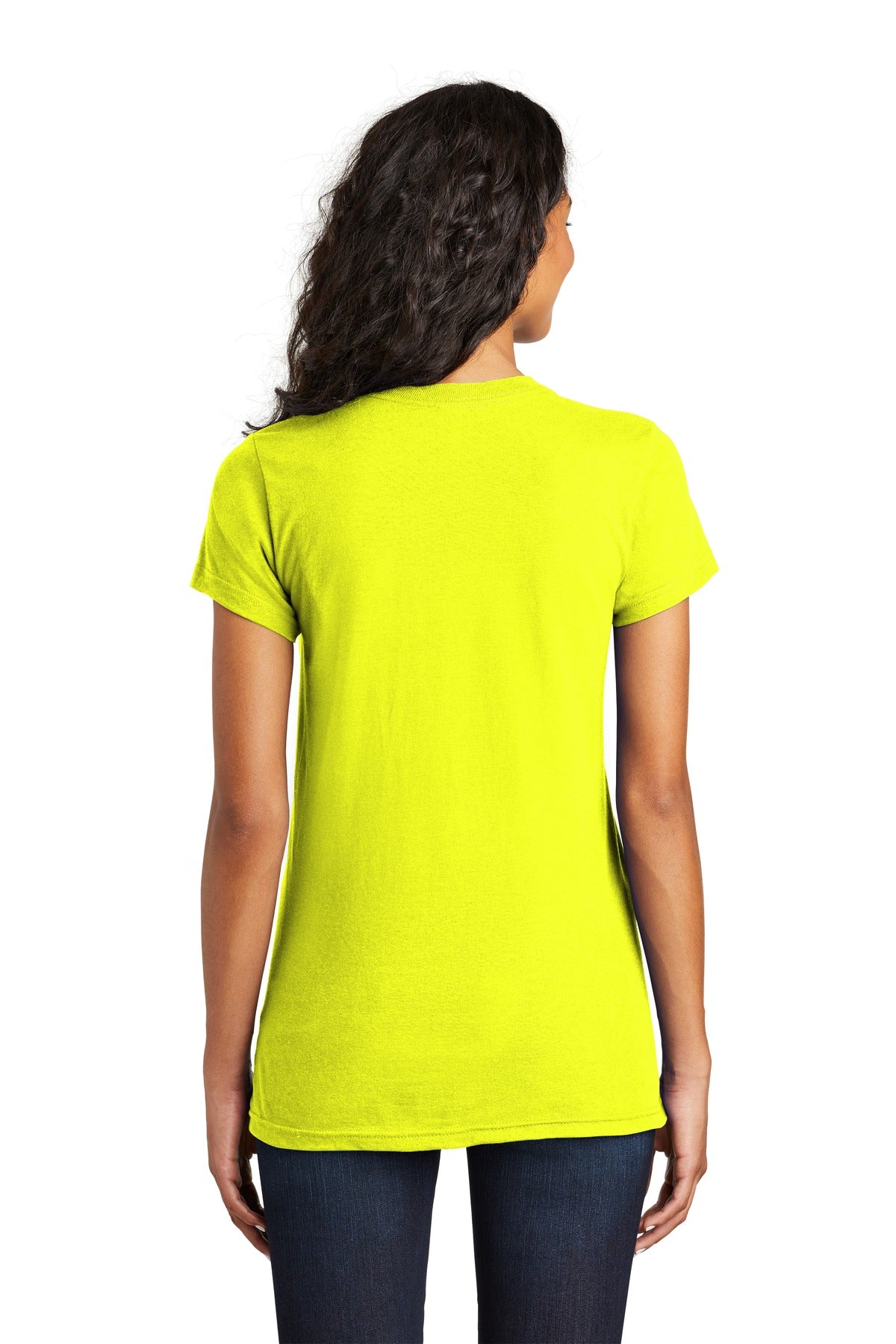 Neon Yellow District Women's Fitted The Concert Tee DT5001 plain