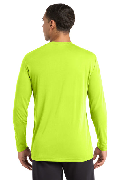 Neon Yellow Sport-Tek Long Sleeve PosiCharge Competitor Cotton Touch Tee. ST450LS plain