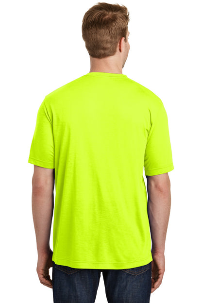 Neon Yellow Sport-Tek PosiCharge Competitor Cotton Touch Tee. ST450 plain