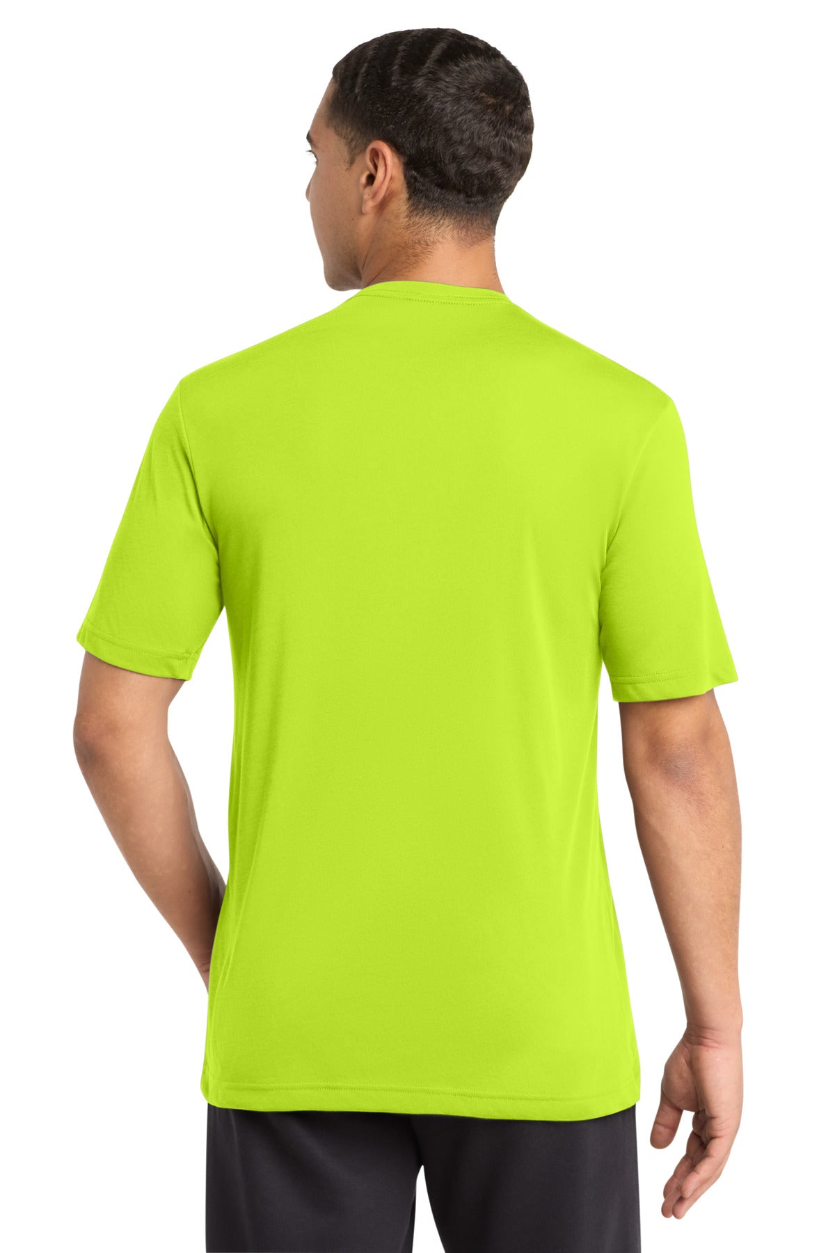 Neon Yellow Sport-Tek PosiCharge Competitor Cotton Touch Tee. ST450 plain