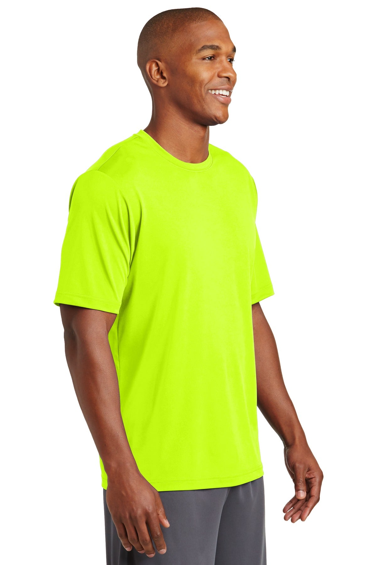 Neon Yellow Sport-Tek PosiCharge Tough Tee . ST320 plain