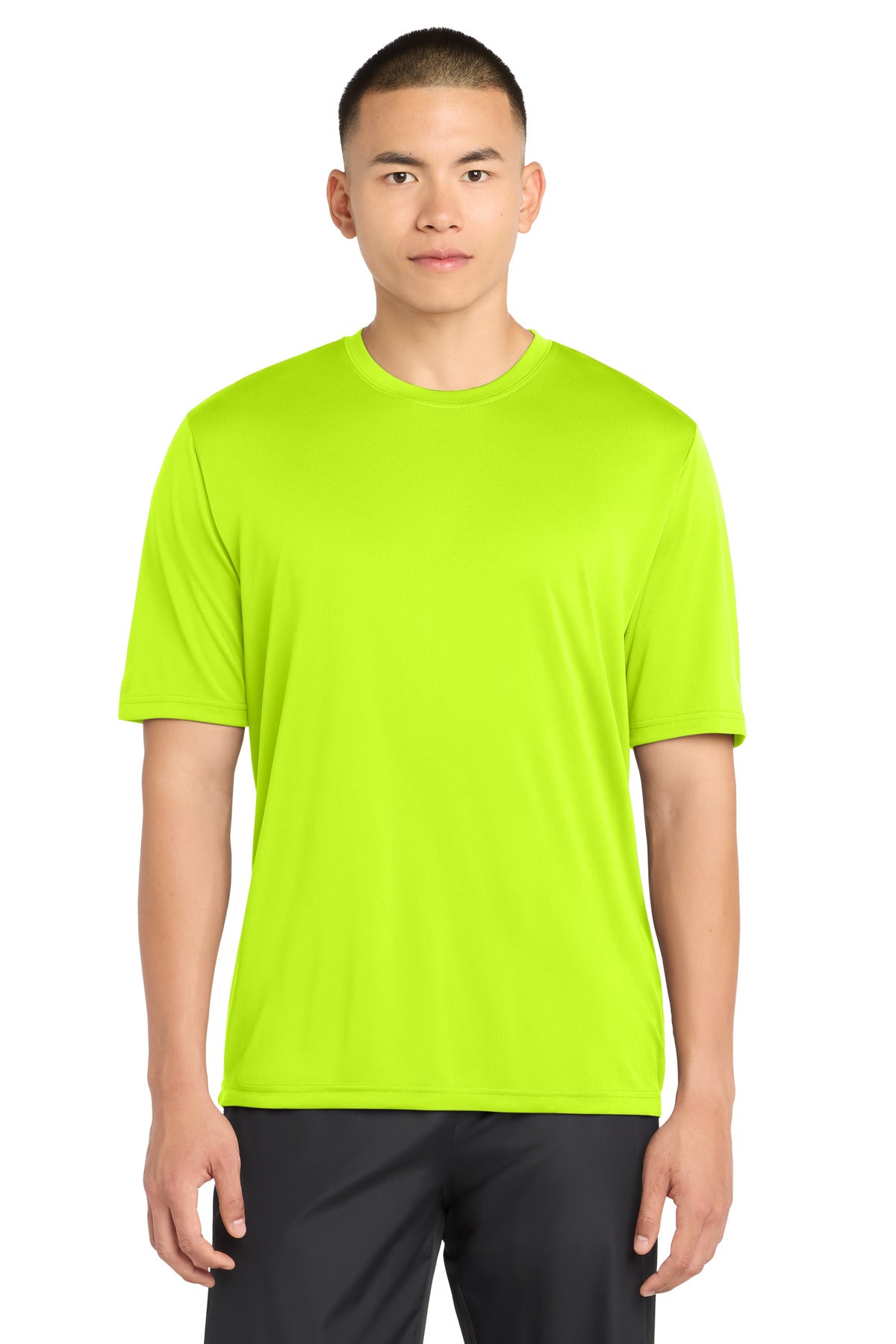 Neon Yellow Sport-Tek PosiCharge Tough Tee . ST320 plain
