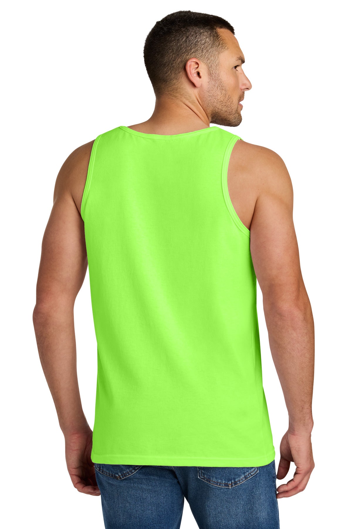 NeonGreen Gildan Heavy Cotton Tank Top. G5200 plain