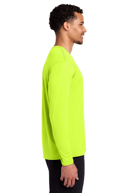 NeonYellow Port & Co Long Sleeve Performance Tee. PC380LS plain