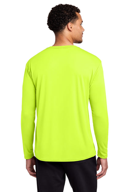 NeonYellow Port & Co Long Sleeve Performance Tee. PC380LS plain