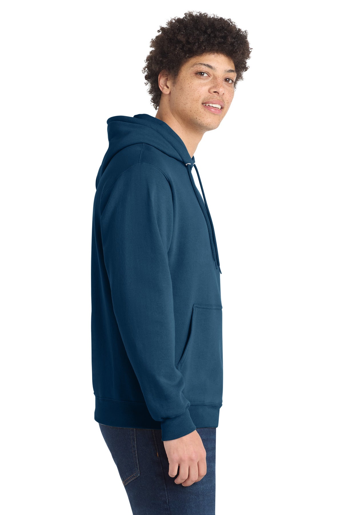 NeptuneBl Port & Co Core Fleece Pullover Hooded Sweatshirt. PC78H
