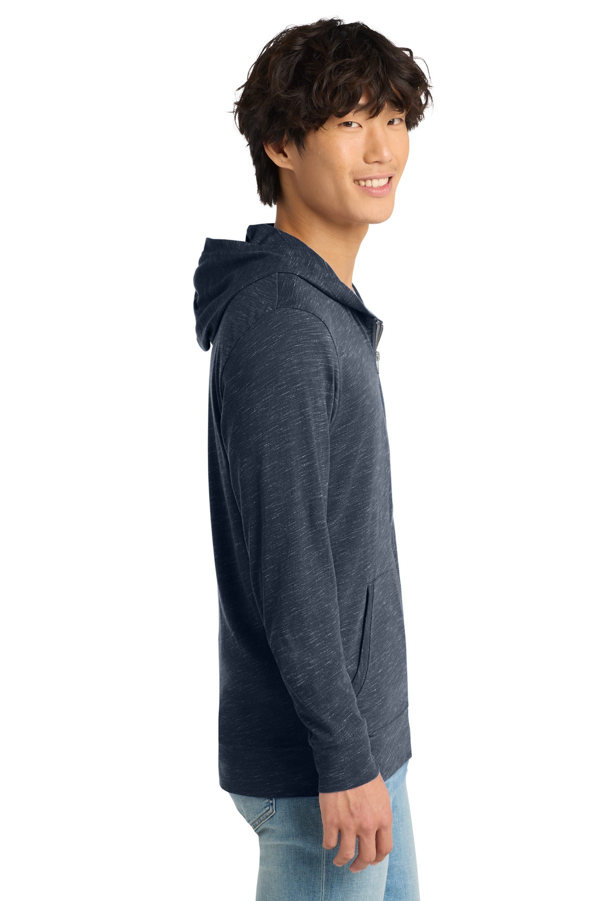 New Navy District Medal Full-Zip Hoodie. DT565 plain