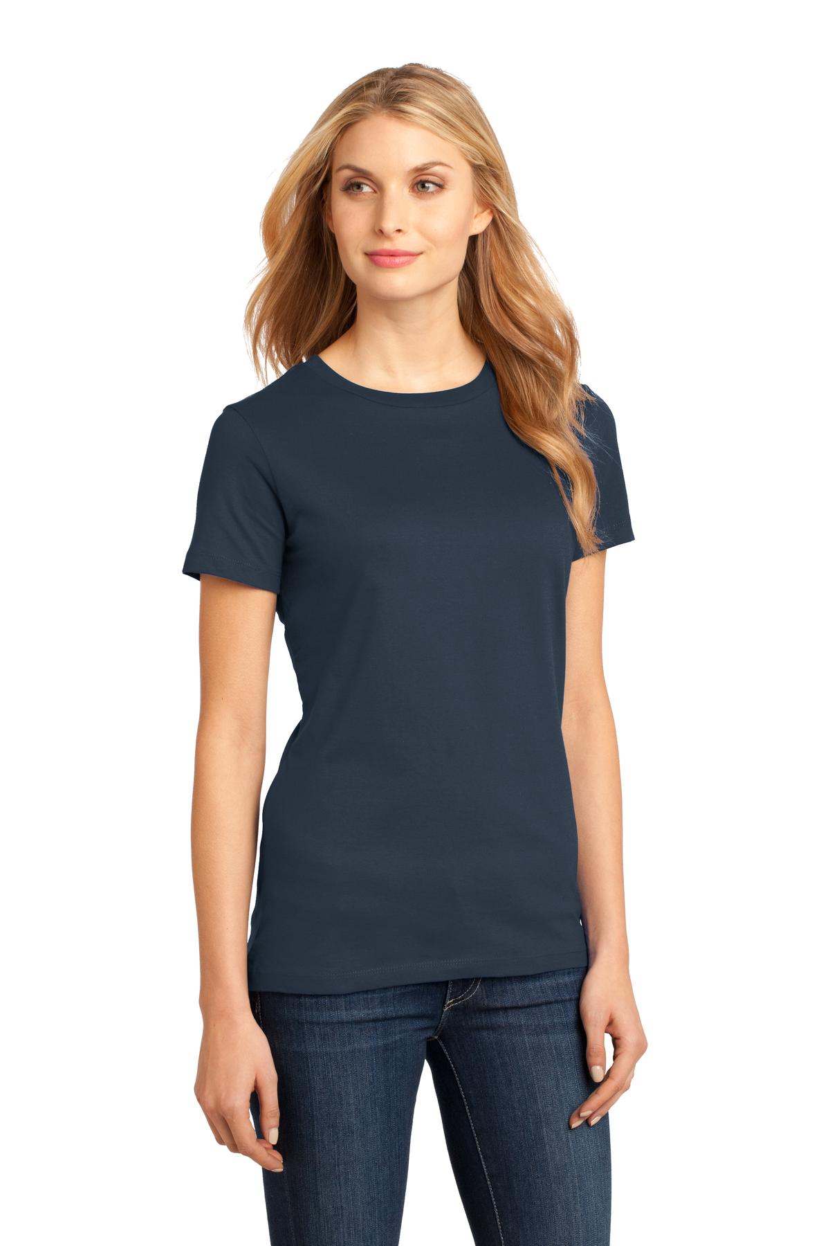 New Navy District Women's Perfect Weight Tee. DM104L plain
