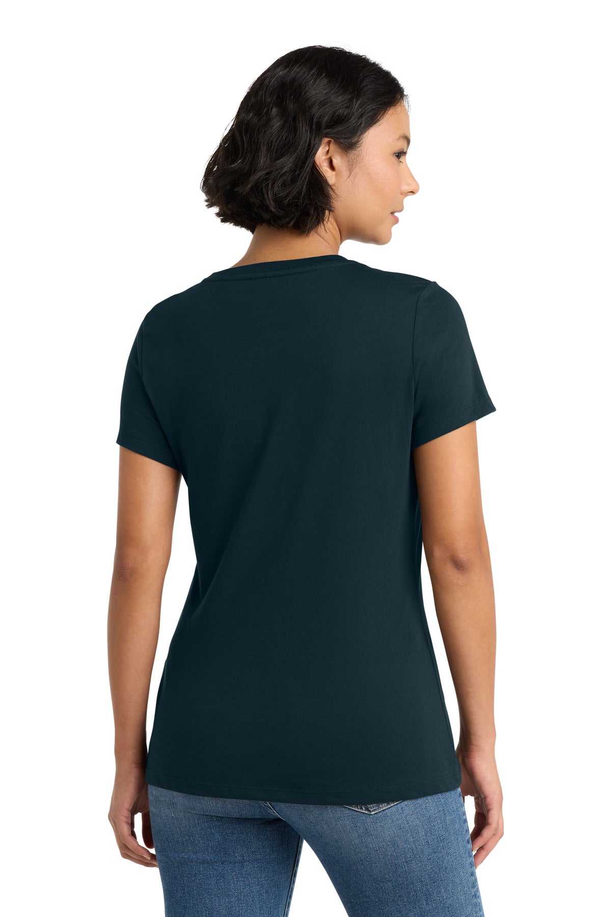 New Navy District Women's Perfect Weight Tee. DM104L plain