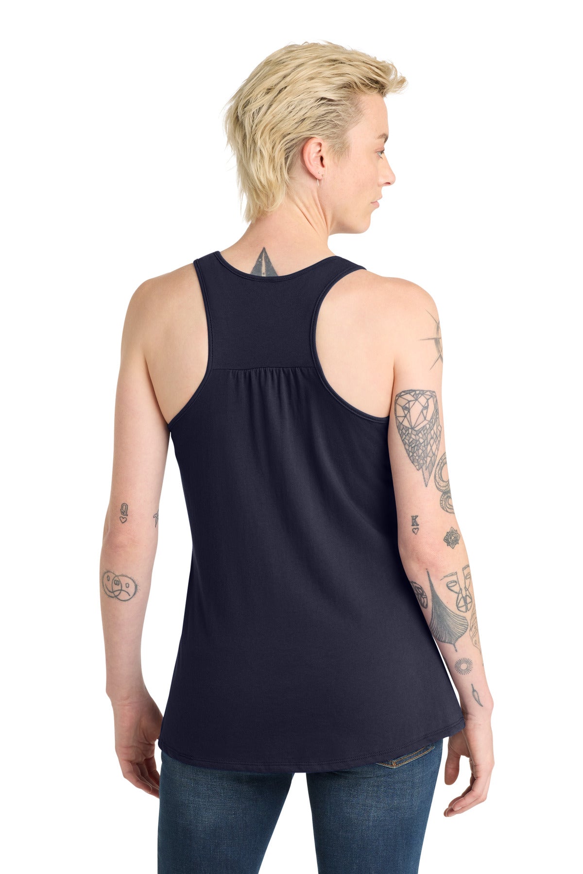 New Navy District Women's V.I.T. Racerback Tank DT6302 plain