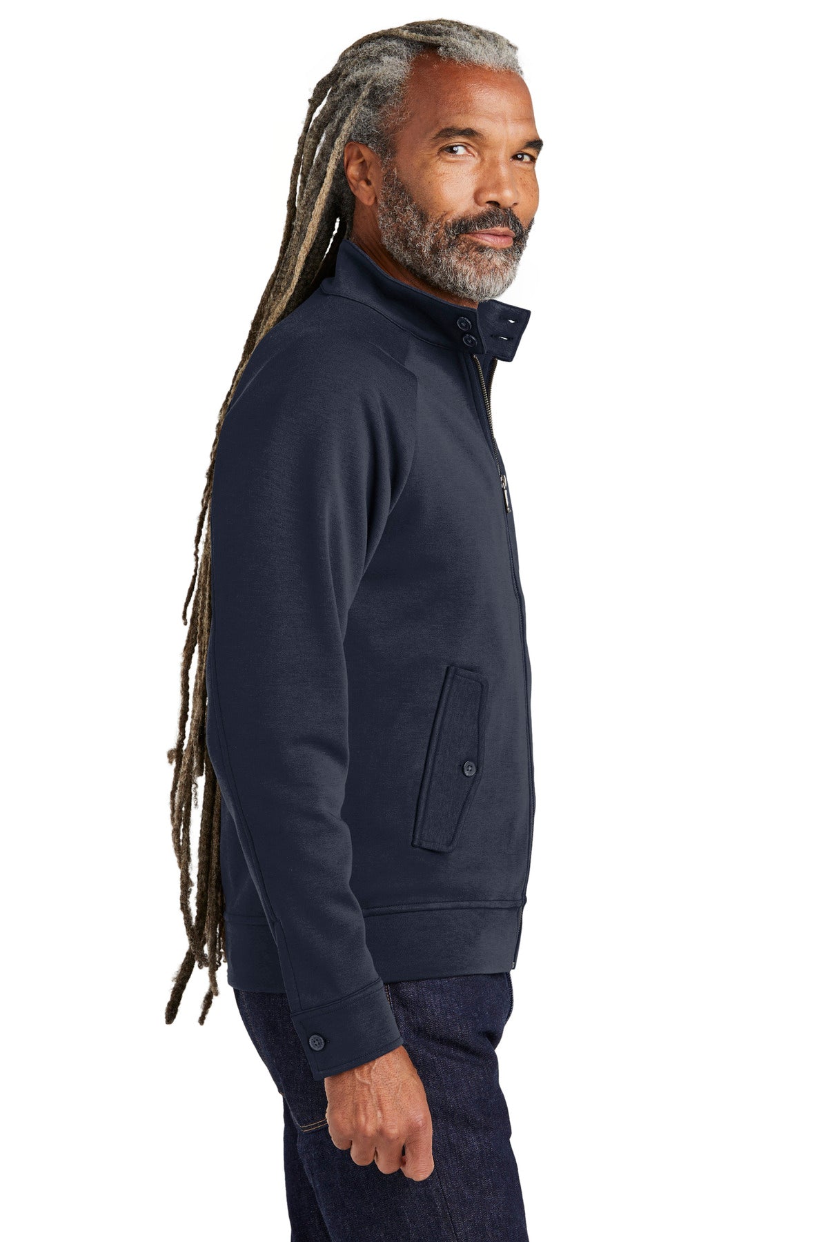 NightNavy Brooks Brothers Double-Knit Full-Zip BB18210 plain