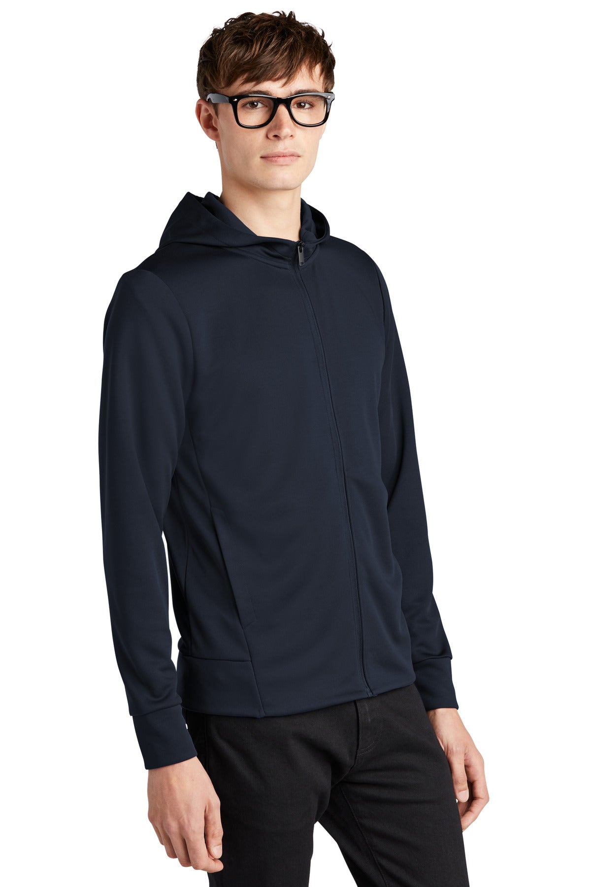 NightNavy Mercer+Mettle Double-Knit Full-Zip Hoodie MM3002 plain