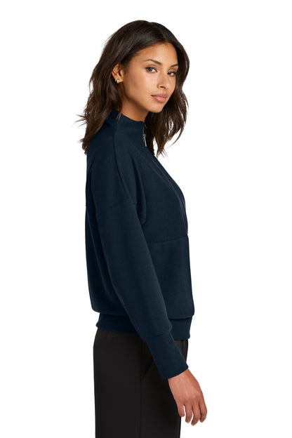 NightNavy Mercer+Mettle Women's Linear Texture 1/4-Zip MM3041 plain