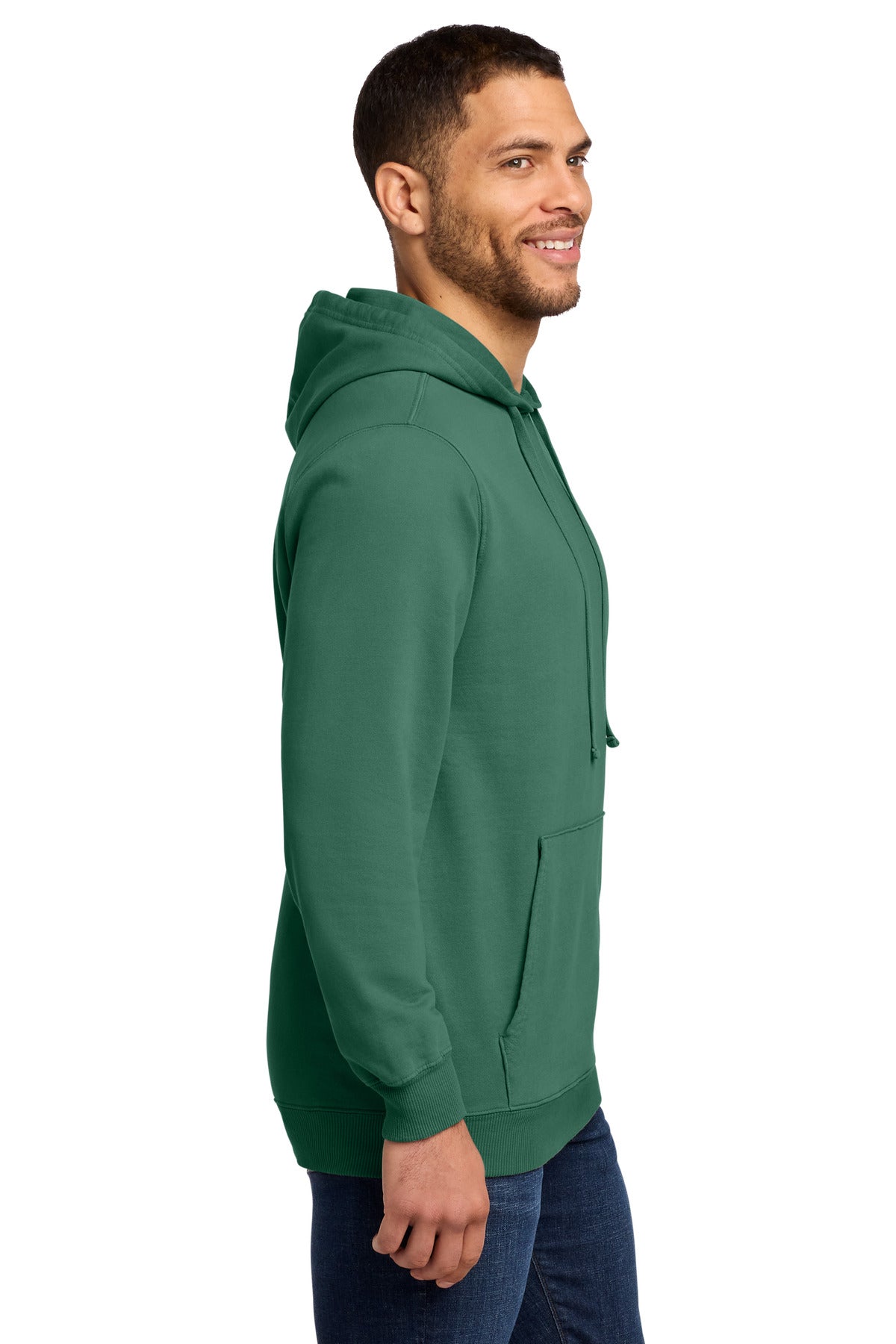 NordicGrn Port & Co Beach Wash Garment-Dyed Pullover Hooded Sweatshirt. PC098H plain