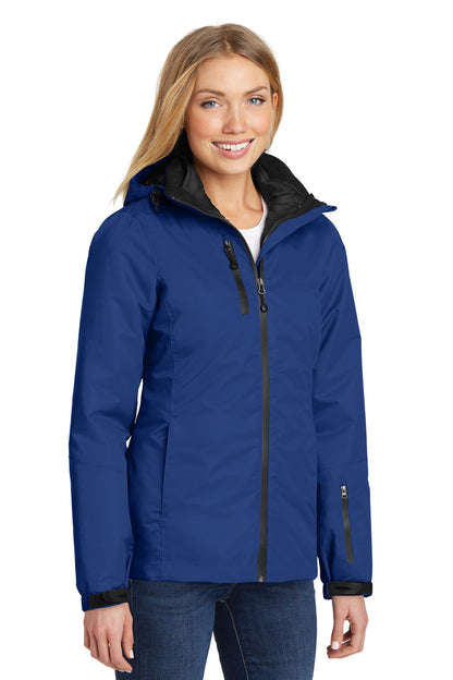 Nt Sky Blue/Bk Port Authority Women's Vortex Waterproof 3-in-1 Jacket. L332 plain