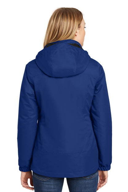Nt Sky Blue/Bk Port Authority Women's Vortex Waterproof 3-in-1 Jacket. L332 plain