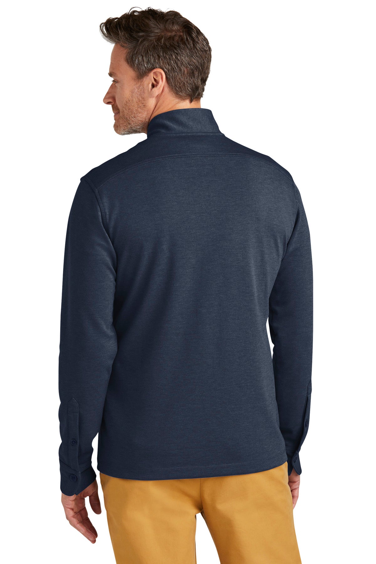 NvBlazerHt Brooks Brothers Mid-Layer Stretch 1/2-Button BB18202 plain