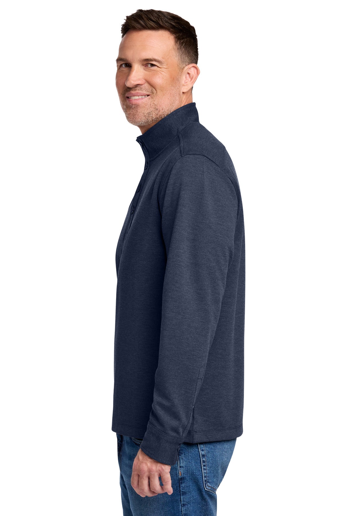 NvBlazerHt Brooks Brothers Mid-Layer Stretch 1/2-Button BB18202 plain