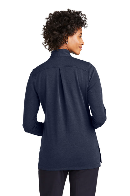 NvBlazerHt Brooks Brothers Women's Mid-Layer Stretch 1/2-Button BB18203 plain
