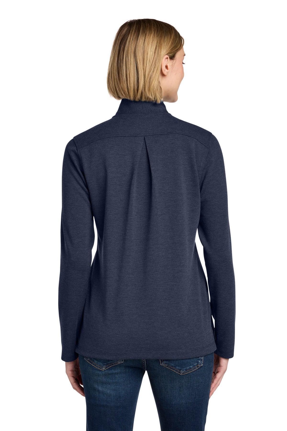 NvBlazerHt Brooks Brothers Women's Mid-Layer Stretch 1/2-Button BB18203 plain