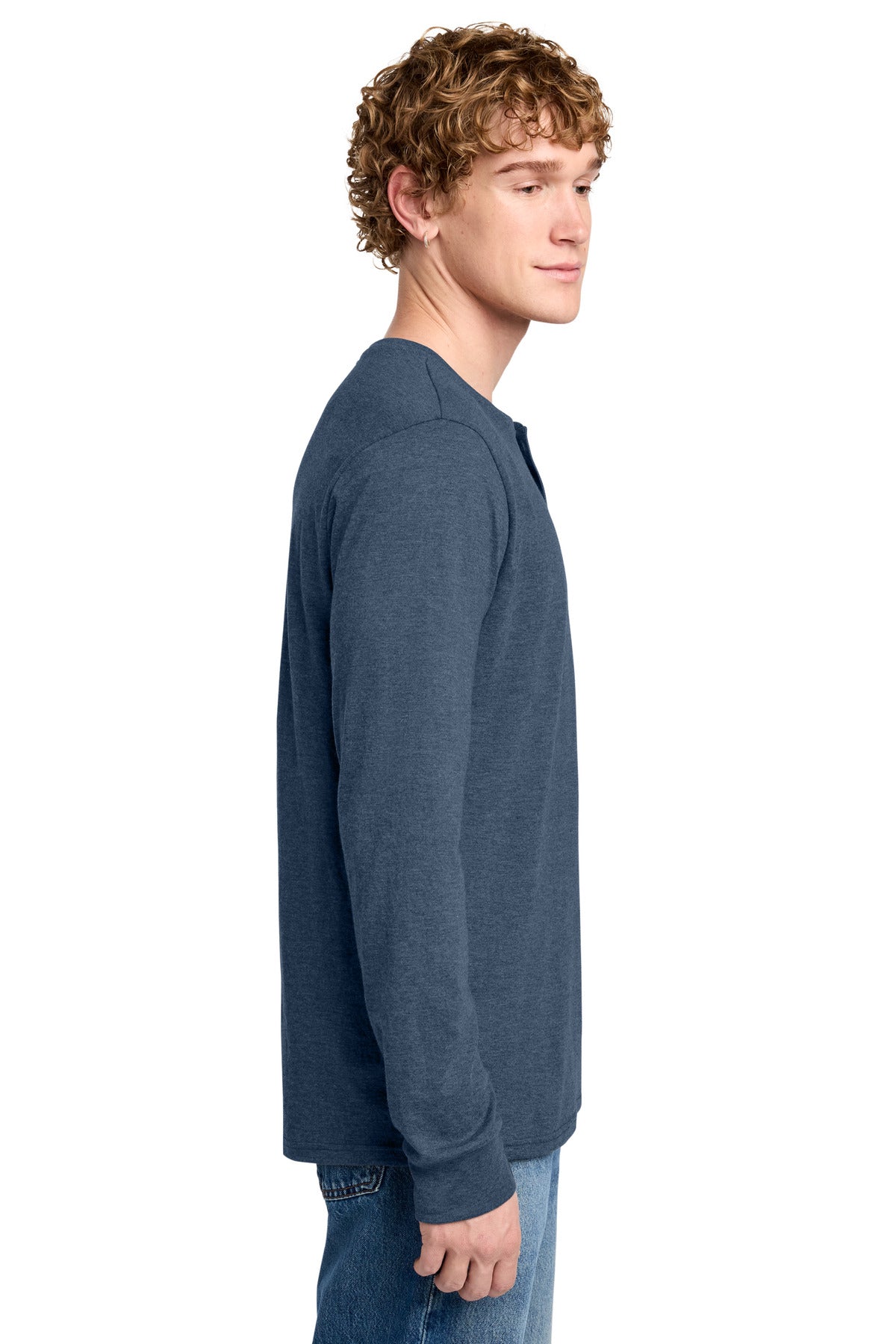 NvyFrost District Perfect Tri Long Sleeve Henley DT145 plain