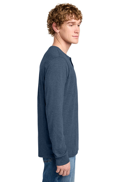 NvyFrost District Perfect Tri Long Sleeve Henley DT145 plain