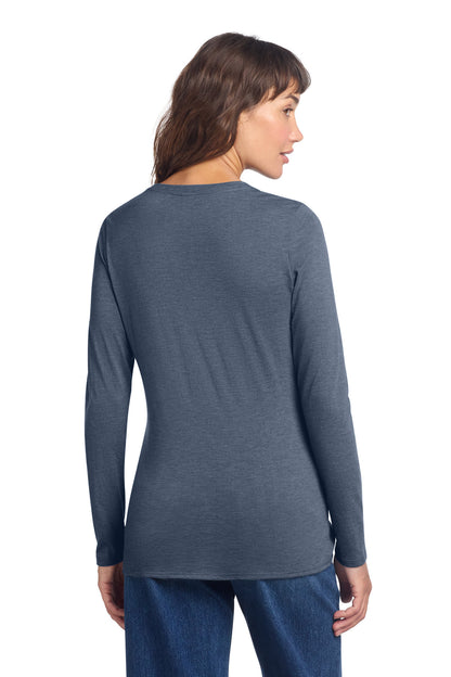 NvyFrost District Women's Perfect Tri Long Sleeve V-Neck Tee DT135 plain