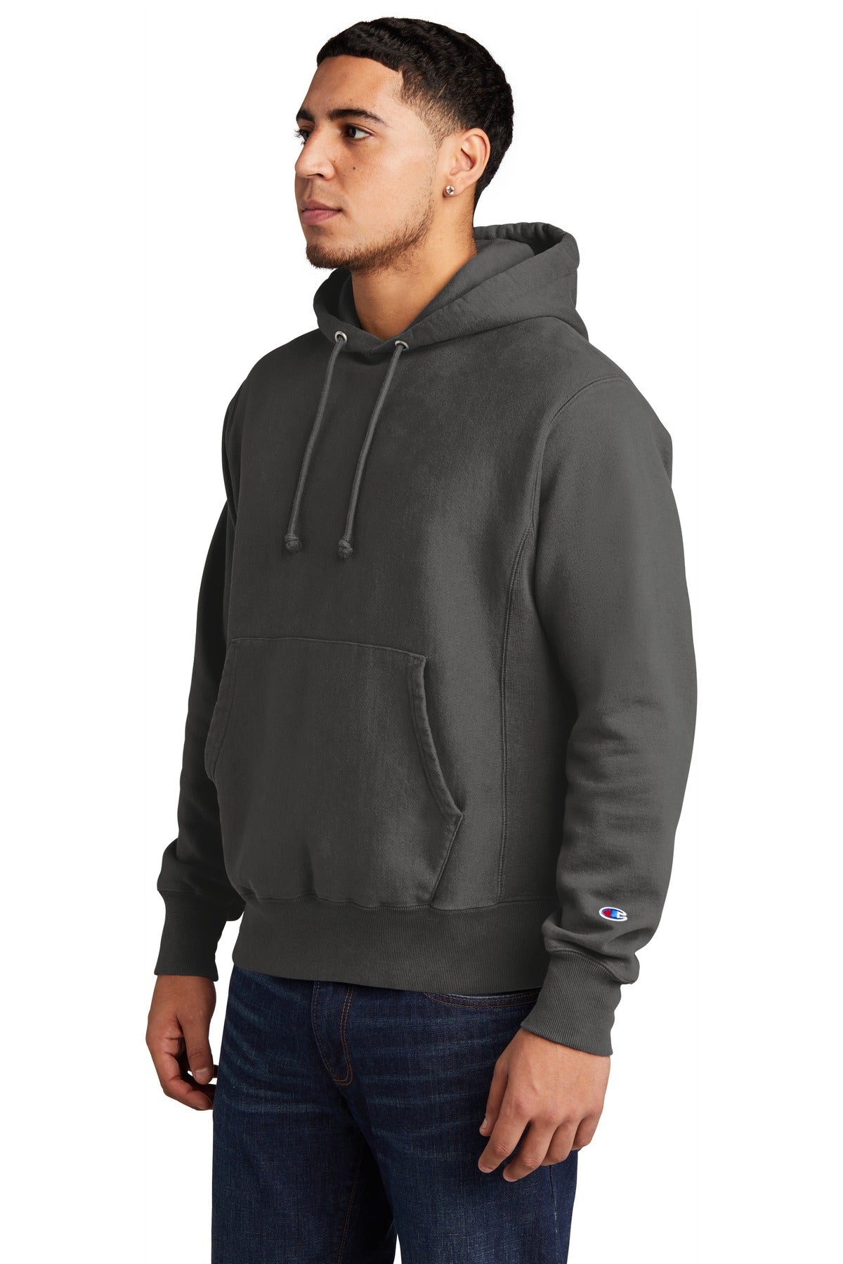 NwRailroad Champion Reverse Weave Garment-Dyed Hooded Sweatshirt. GDS101 plain