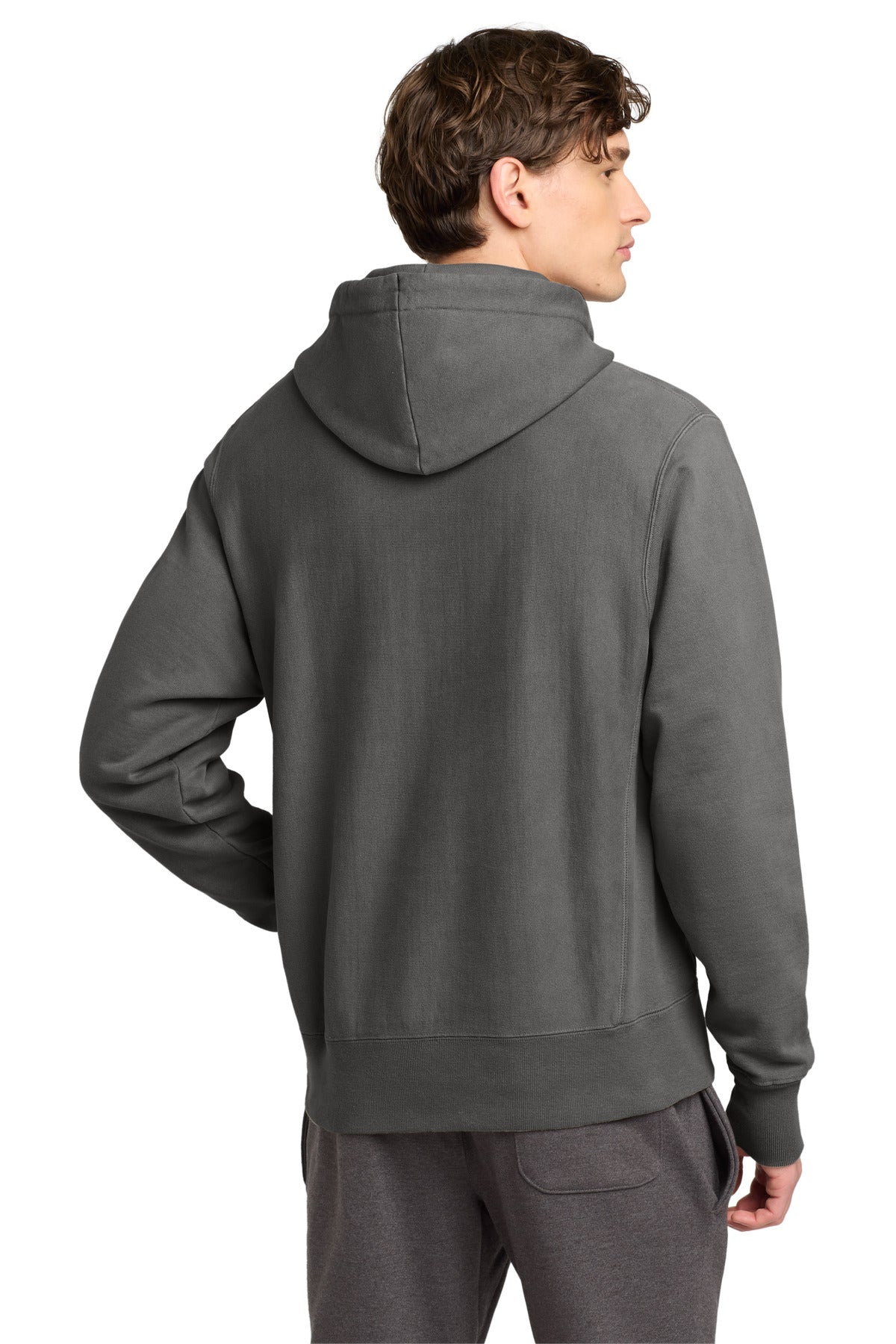 NwRailroad Champion Reverse Weave Garment-Dyed Hooded Sweatshirt. GDS101 plain