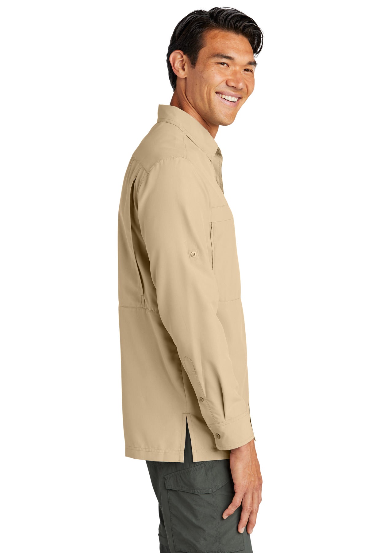 Oat Port Authority Long Sleeve UV Daybreak Shirt W960 plain