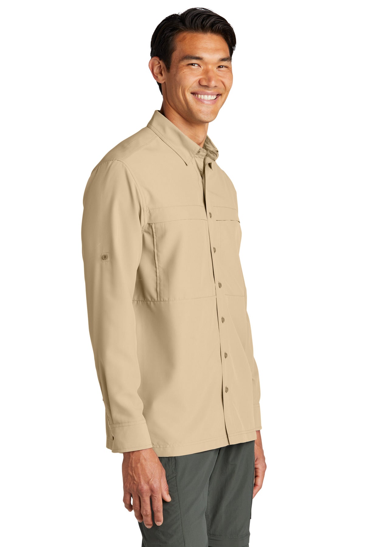 Oat Port Authority Long Sleeve UV Daybreak Shirt W960 plain
