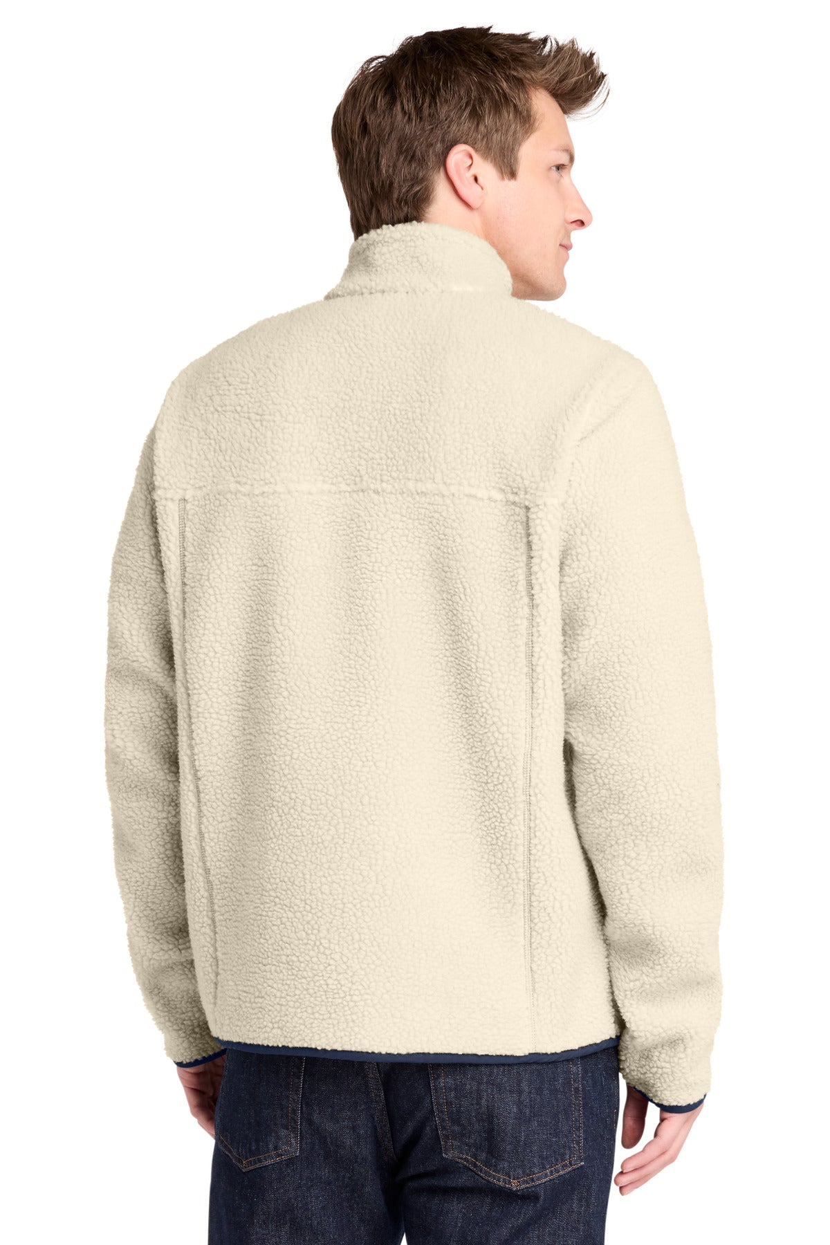 Oat/DsBNv Port Authority Camp Fleece Snap Pullover F140 plain
