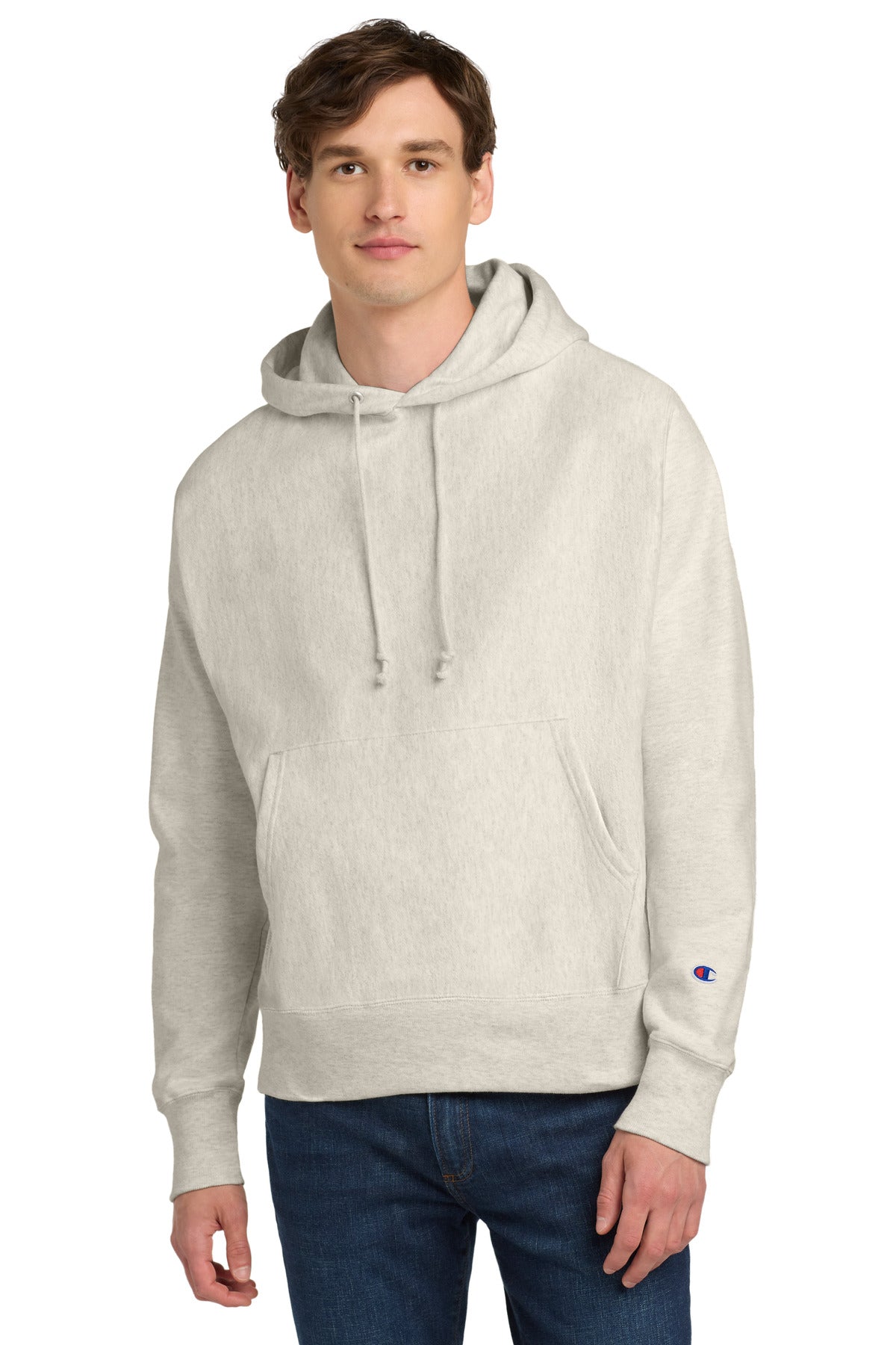OatHthr Champion Reverse Weave Hooded Sweatshirt S101