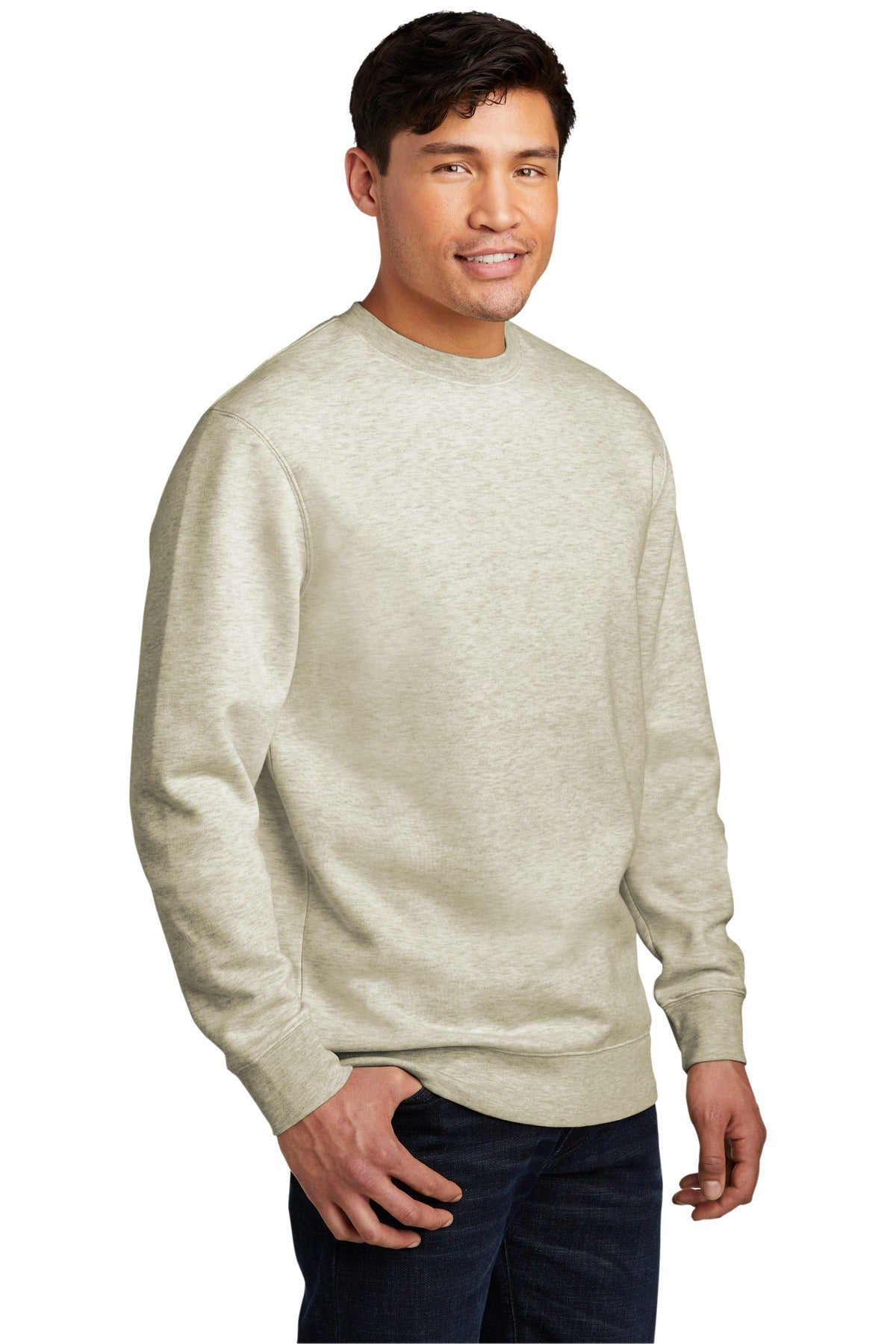 Oatmeal Hthr District V.I.T. Fleece Crew DT6104 plain