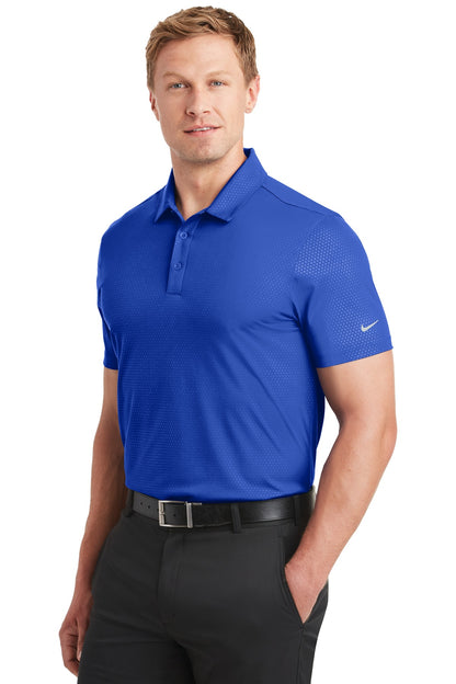 Old Royal Nike Dri-FIT Embossed Tri-Blade Polo. 838964 plain