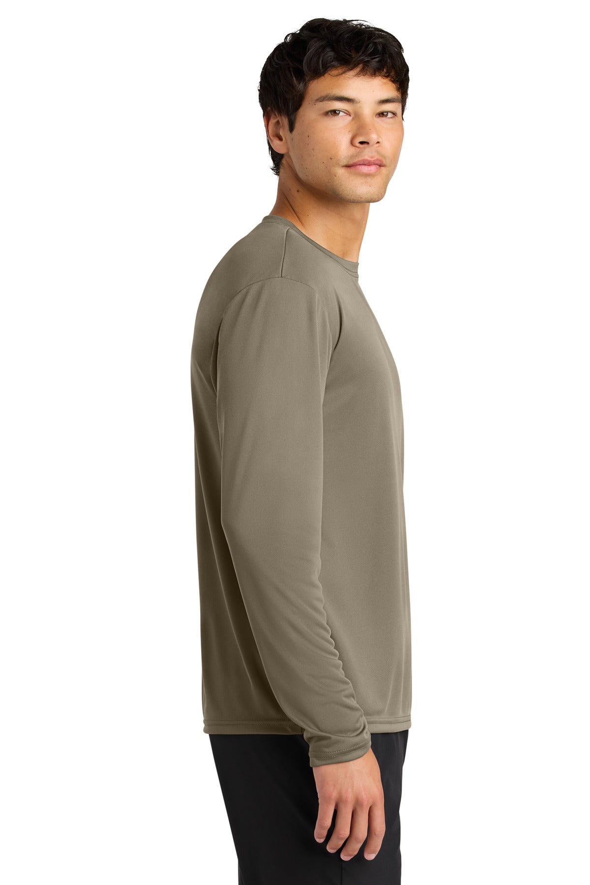 Olive A4 Cooling Performance Long Sleeve Tee A4N3165 plain