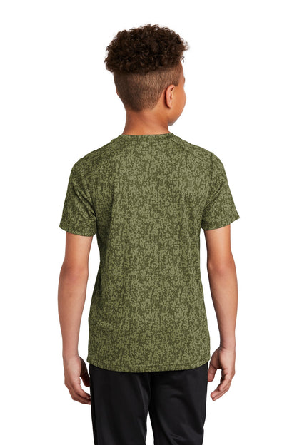 Olive Drab Grn Sport-Tek Youth Digi Camo Tee. YST460 plain