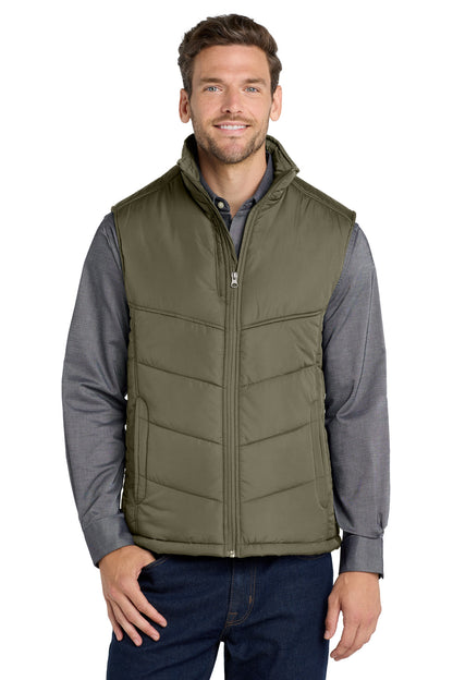 Olive Port Authority Puffy Vest. J709