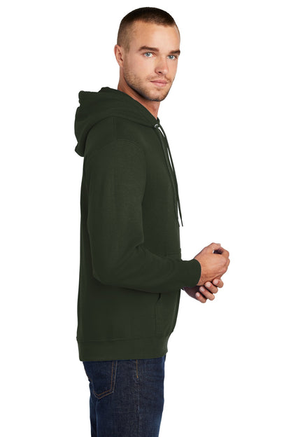 Olive Port & Co Core Fleece Pullover Hooded Sweatshirt. PC78H