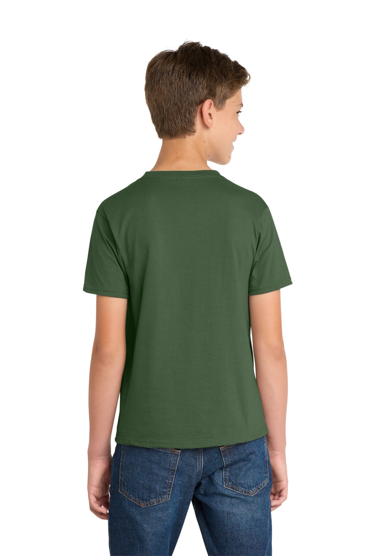 Olive Port & Co Youth Fan Favorite Tee. PC450Y plain
